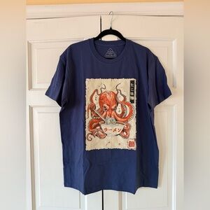 Blue Graphic Octopus T-Shirt